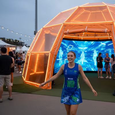 Fan approaching the PrediLive event tent