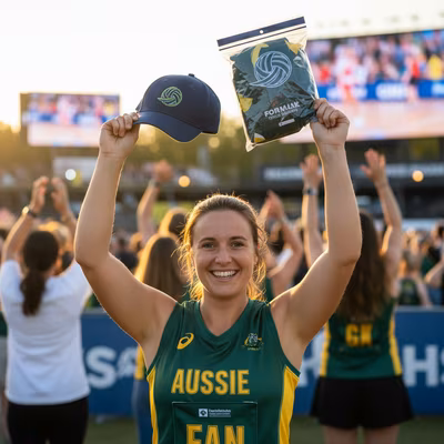 Fan celebrating with a sports prize